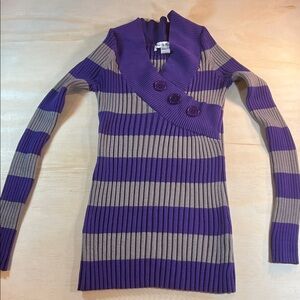 Love By Design Y2K Striped Bodycon  Sweater Sz M